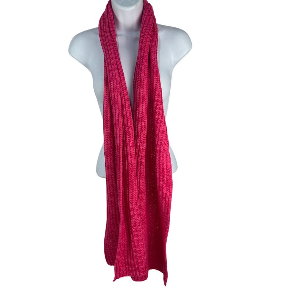 Style & Co Womens Pink Ribbed Knit Long Scarf One Size